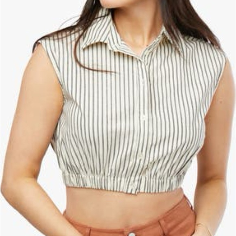 Striped Sleeveless Popover shirt